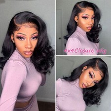 Short Body Wavy Wig Curly Human Hair Wig Lace Front Loose Wave Wigs Big Curly