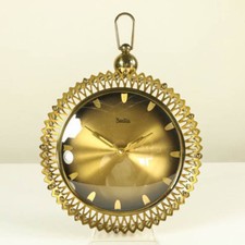 ZentRa Wanduhr Messing mit ATO Werk Elektromechanisch 50er Jahre