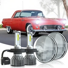 7" Inch Round LED Headlights Hi/Lo Sealed Beam For 1955-1957 Chevy Bel Air H6024