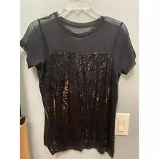 Ruby Ribbon women’s black sequin shirt size XS