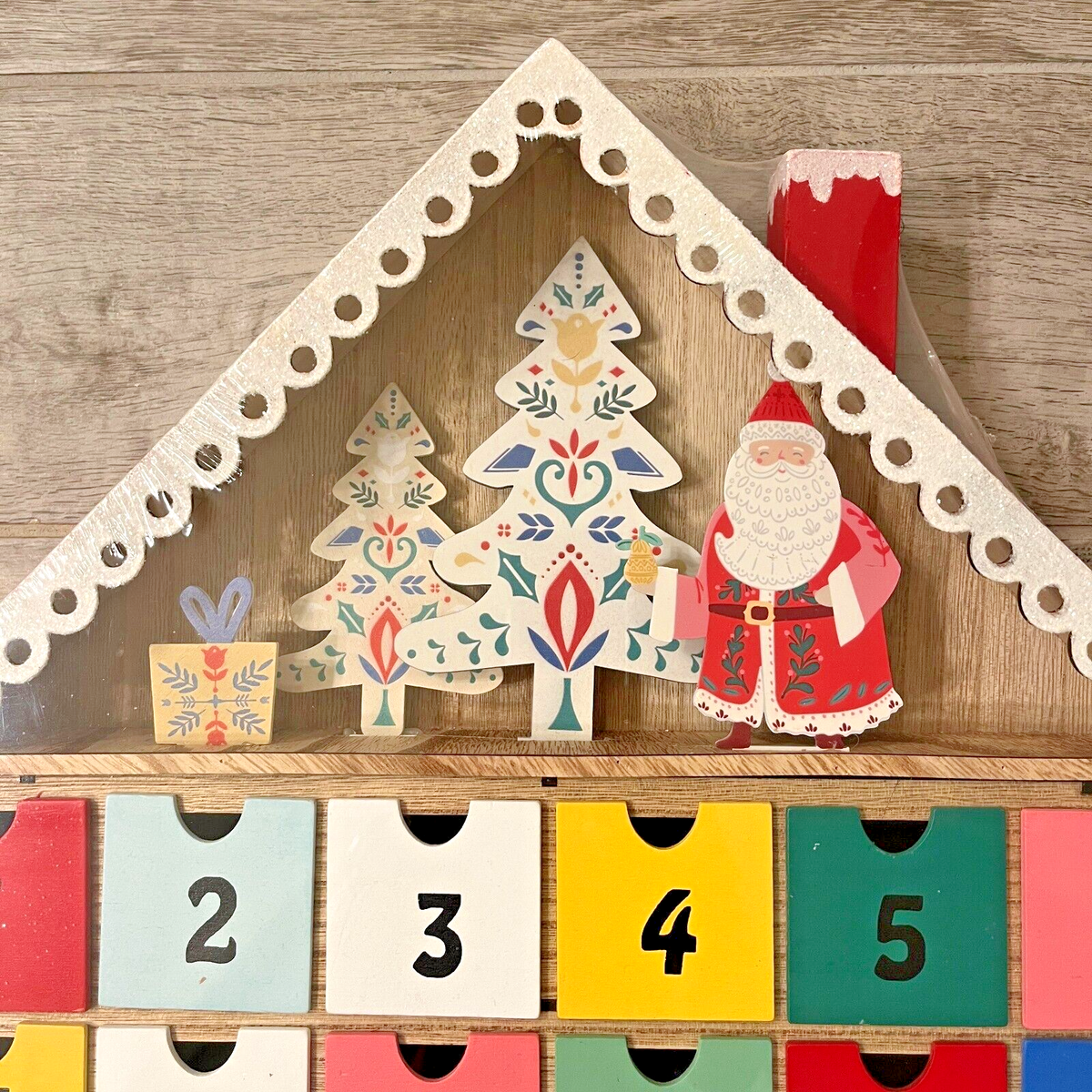 Ashland Christmas Noel Wooden Advent Calendar w/Removable Boxes