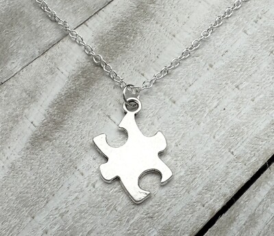 925 sterling silver Autism Awareness Necklace 16”-18” Puzzle Piece ...