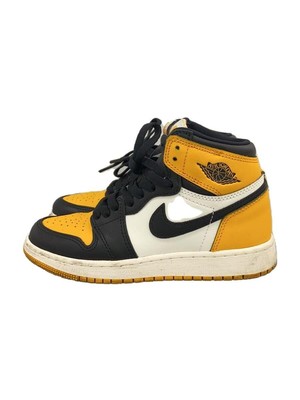 Nike High Top Sneakers GIRLS AIR JORDAN 1 RETRO 22.5cm Yellow Used 
