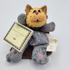 Vintage Teeny Beenies Russ Cat 4.5" Ceramic calico head with tag