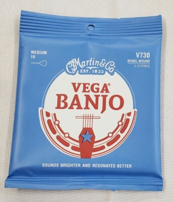 Martin V730 Nickel Wound Vega Banjo Strings - Medium Gauge - 5 String Set