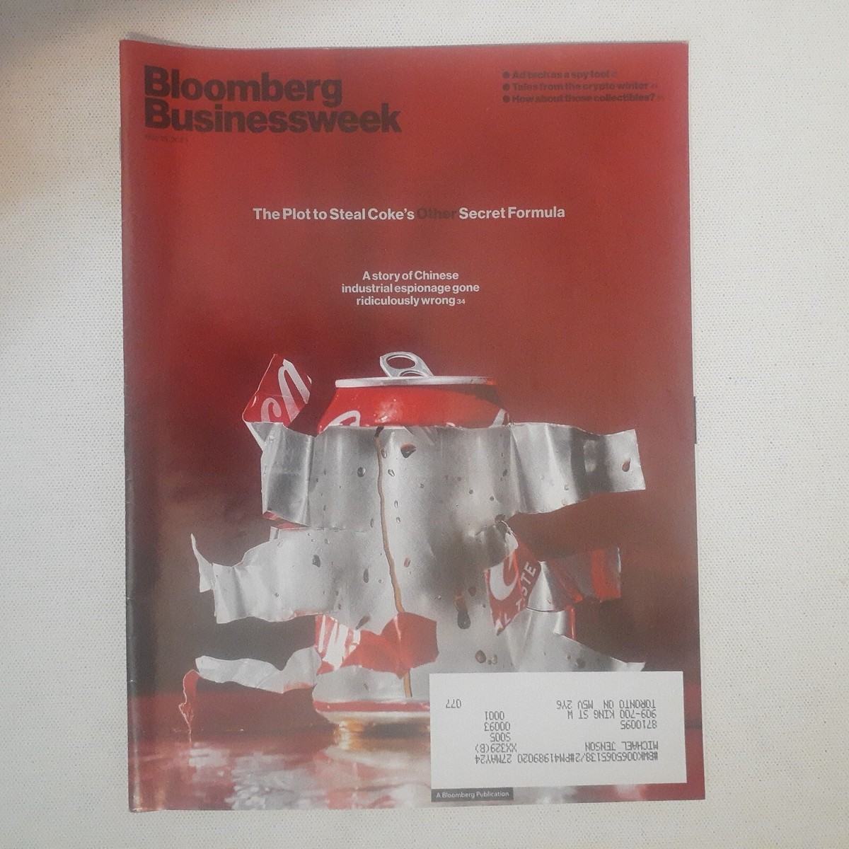 Bloomberg Businessweek Coca-Cola Coke Can Liner Blockchains Cryptocurrency  Soda | eBay