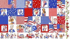 US Medley Fabric Panel 692392 by Loralie Designs FREE SHIPPING