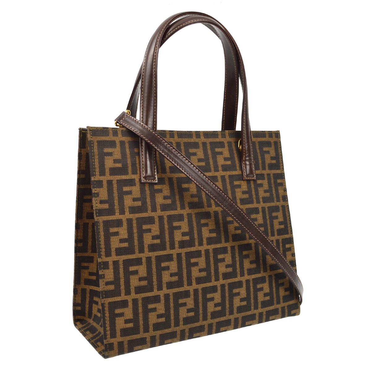 Fendi Brown Zucca 2way Tote Handbag 192593 | eBay