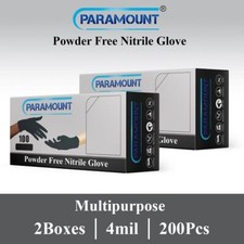 PARAMOUNT  Disposable Black Nitrile Gloves Tattoo Gloves Large 4mil 200 PCS