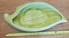STANFORDWARE BOWL DISH PLANTER CERAMIC LEAF LIME GREEN MID CENTURY VINTAGE NICE