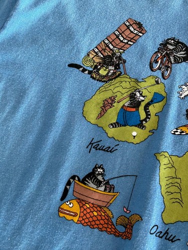 Crazy Shirts Kliban Cat Hawaiian Islands Map Hawaii Shirt Small Cats w/Tags - Picture 7 of 12