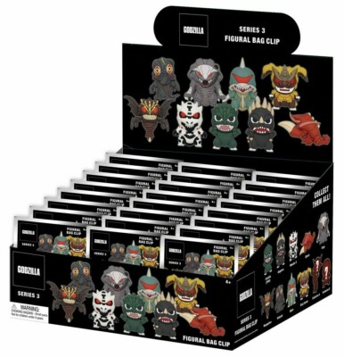 Godzilla Classic Series 3 : 3D Figural Foam Bag Clips : 24 Packs