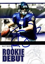 Kyle Boller autograph auto autographed Ravens 2005 Upper Deck Rookie Debut card. rookie card picture