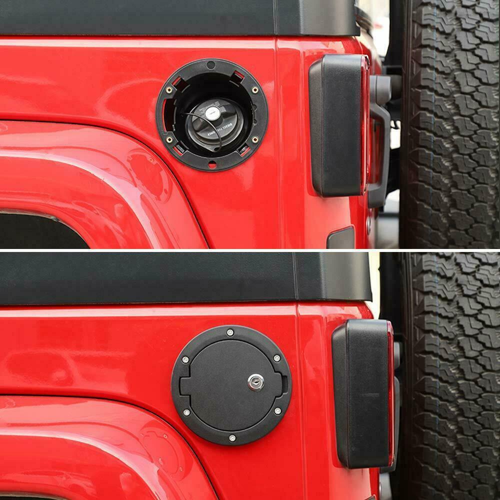 Aluminum Gas Cap Fuel Filler Door Cover For Jeep Wrangler JK JKU