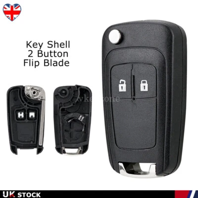 Replacement 2B Flip Key Fob Case For 2009 - 2017 Vauxhall Opel Astra Insignia