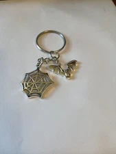 Cobweb And Bat Keychain Scary Usa Seller