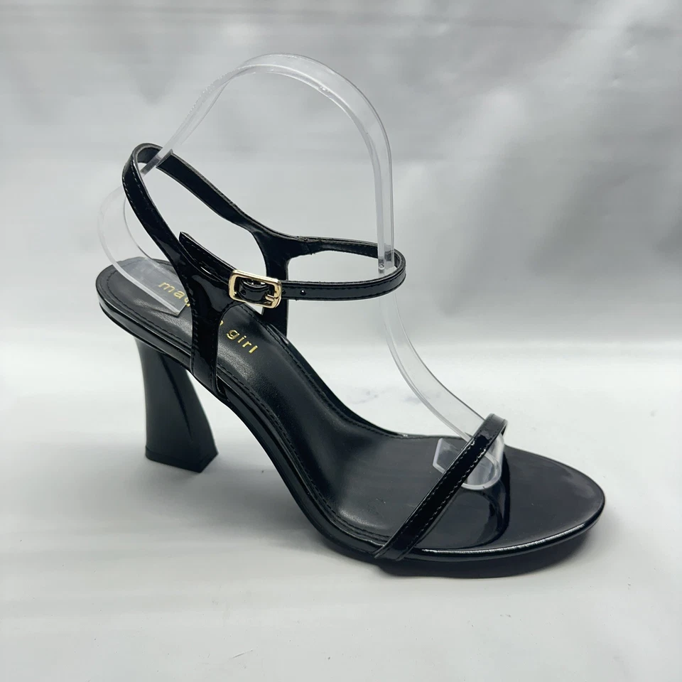 Sandalias Madden Girl 4" Tacones Negras Talla 8 M Mujer Zapatos con Tiras Punta Abierta Foto 2 de 4