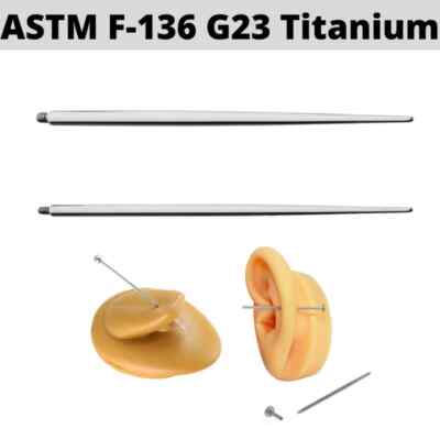 16G SOLID TITANIUM 2'' INSERTION TAPER INTERNALLY THREADED BODY PIERCING TOOL