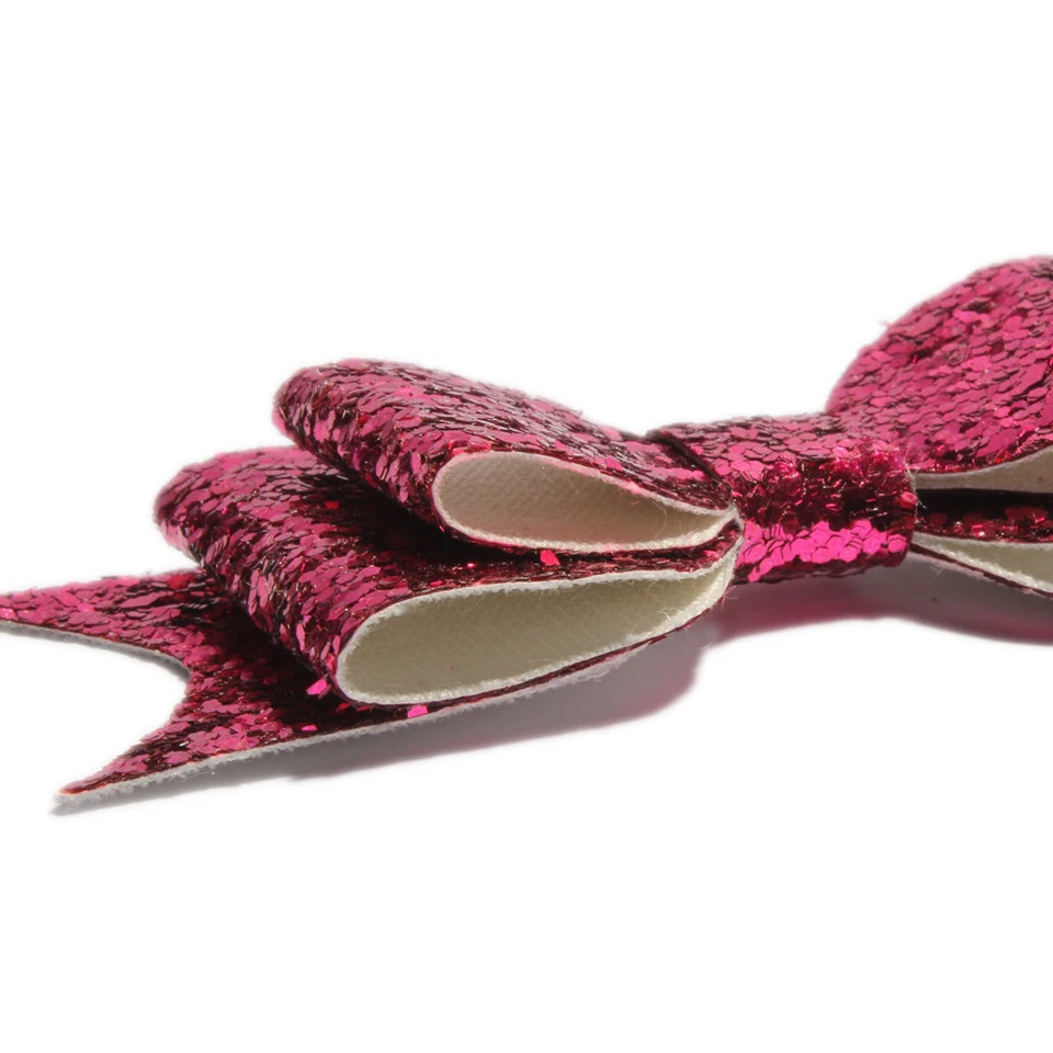 20pcs 9.5cm Shiny Sequin Hair Bows Applique Sequins Hairbows Knot NO Clips - Image 3 of 3