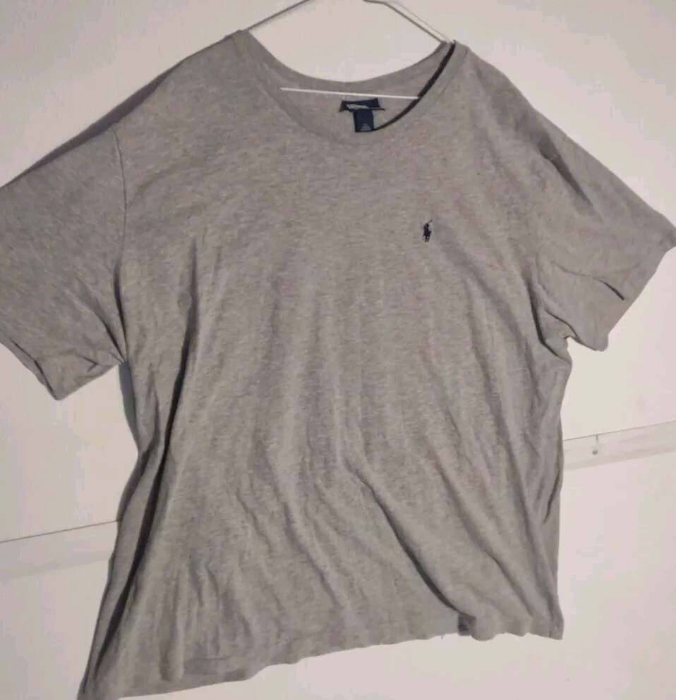 POLO VINTAGE RALPH LAUREN PUNTO SINGOLO 2XL PONY GRIGIO HEATHER