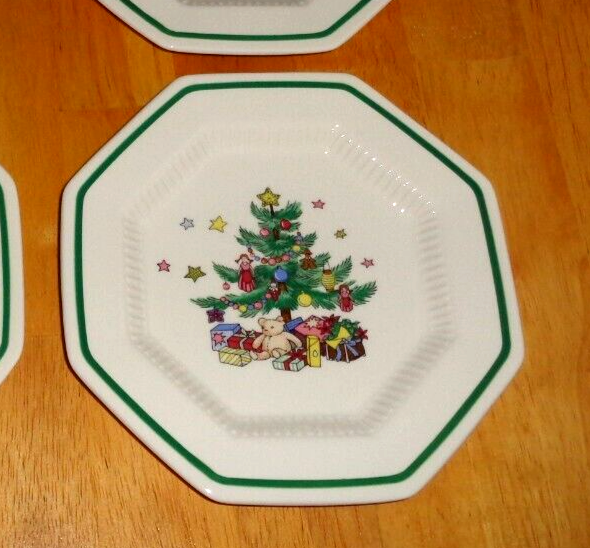 Nikko Christmastime Bread & Butter Plates Octagonal 6.5" Set of 4 eBay