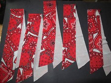 Lot of 24 Red White Western Tie Kerchiefs Wolff Fording Bandana print