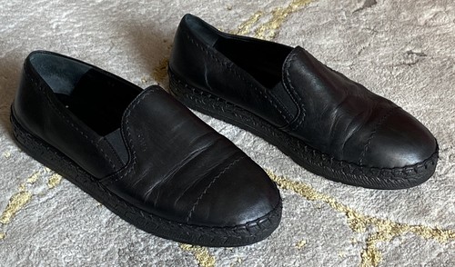 All black platform espadrille flat slip 