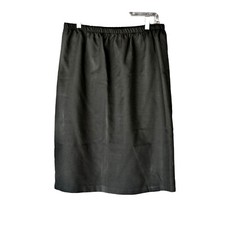 Women's Vintage Unbranded Black Straight Skirt Elastic Waist 18