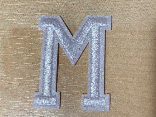 ALPHABET LETTERS EMBROIDERED IRON ON BADGE SEW ON PATCH WHITE A-Z APPLIQUE - Picture 14 of 50