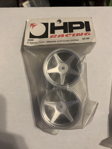 Vintage HPI Touring Car Wheels RS4 Pro 5 Spoke And 5 Star Chrome Sliver Rc Lot - Picture 4 of 5