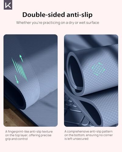 32" Extra Wide 7mm Yoga Mat with Strap for Men and Women