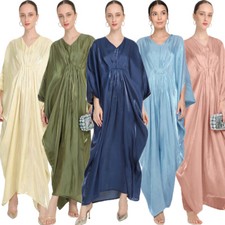 Abaya Women Muslim Maxi Dress Kaftan Islamic Long Robes Cocktail Party Dresses