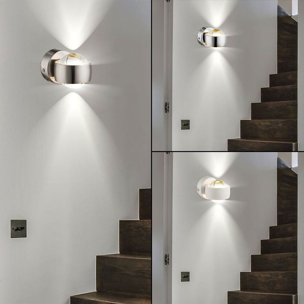 Schöner Wohnen-Kollektion LED Wandleuchte CHIA, silber, Up- & Downlight