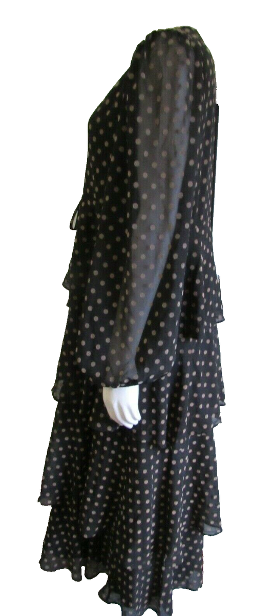 ZARA Black Polka Dot Tiered Maxi Dress Bloggers' Fave Sold Out