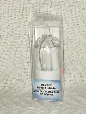 Reusable White Silicone Straw With Travel Case and Cleaning Brush.  New*