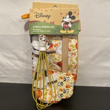 Disney Mickey Mouse FALL Kitchen Set Oven Mitt, Spatula  Whisk 3 Piece Set