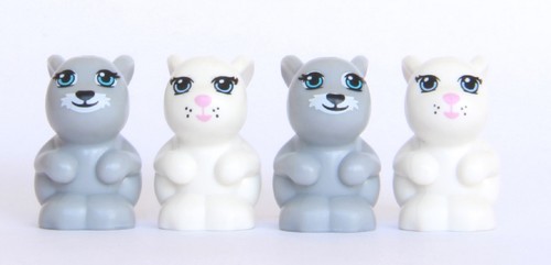 LEGO Amis Animal Lapin Lot #8 Minfigure 2 Blanc Et 2 Gris Lapereaux - Photo 1 sur 2