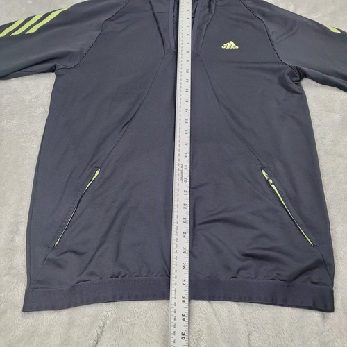 Adidas Hoodie Sweatshirt adult Sz Medium Black Yellow Stripes RN# 88387 - Picture 15 of 17