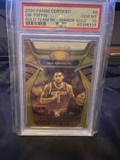 20-21 Panini Certified - GOLD /10 Gold Team #8 Obi Toppin PSA 10 GEM MINT POP 1
