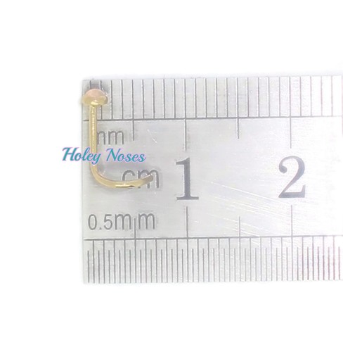 18ct Yellow Gold 2mm Iolite Cabachon Cut Nose Stud Pin Ring body jewellery - Picture 7 of 7