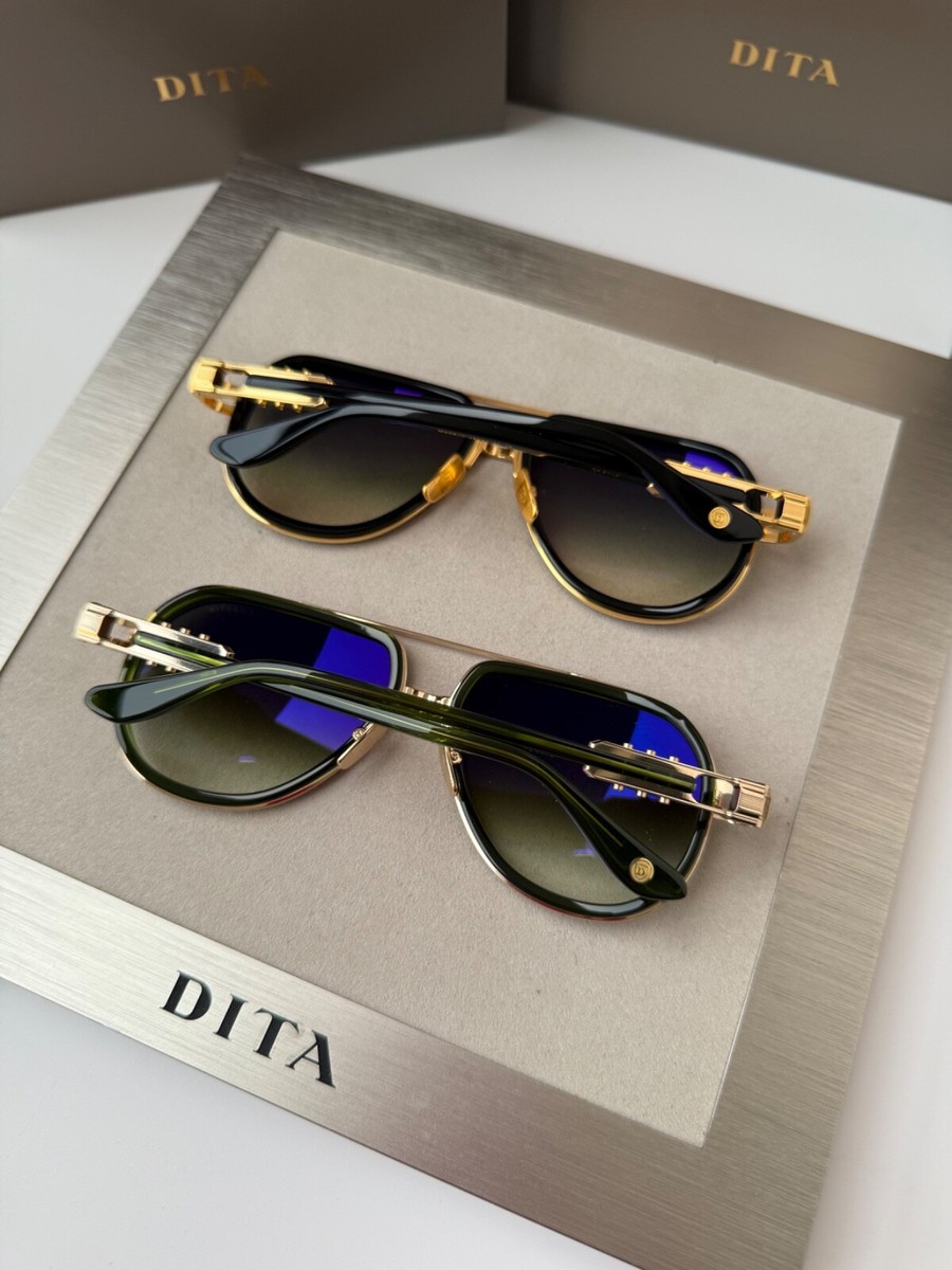 DITA VASTIK DTS 441 01 Yellow Gold Black Green Gradient Sunglasses