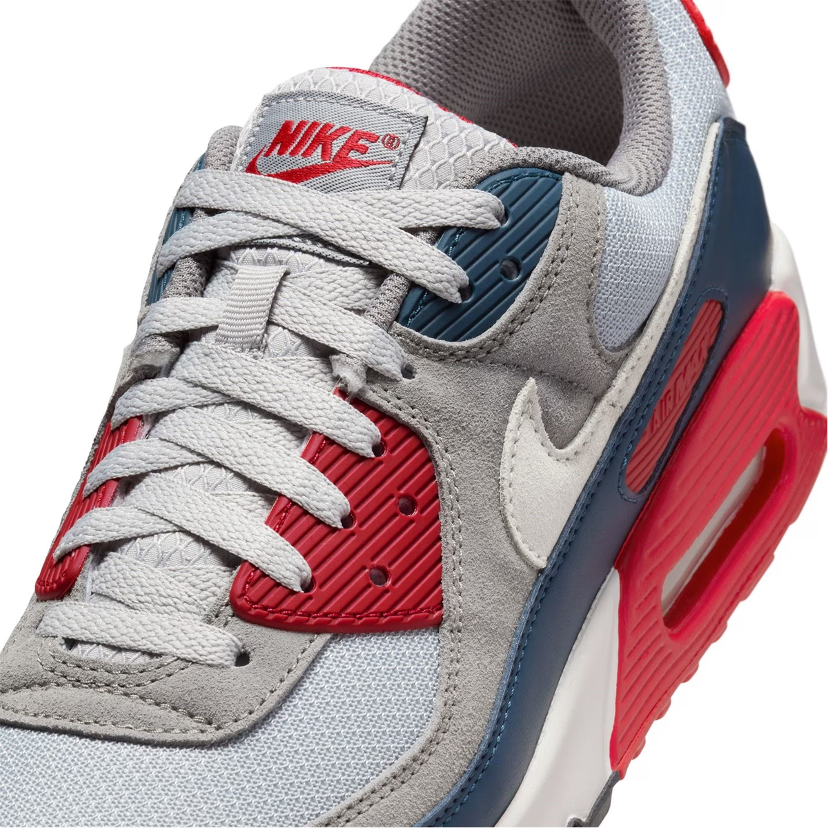 grey and red air max 90