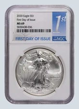 BUY 2 or MORE Get 5% OFF on Uncirculated 2020 First Day of Issue ASE MS 69