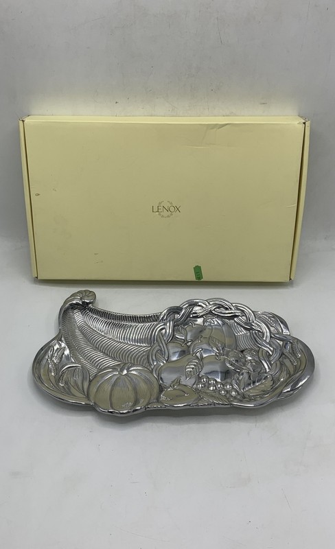 New in Box Lenox Metal Serve ware Cornucopia All Purpose 15 1/2in Tray