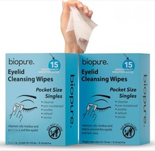Biopure Eyelid Cleansing Wipes 15 Count Pack of 2