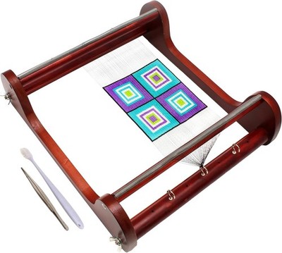 The Beadsmith Wooden Bead Loom, 12.5  x 12.5 x 13 x 3.5 inches, Multicolor