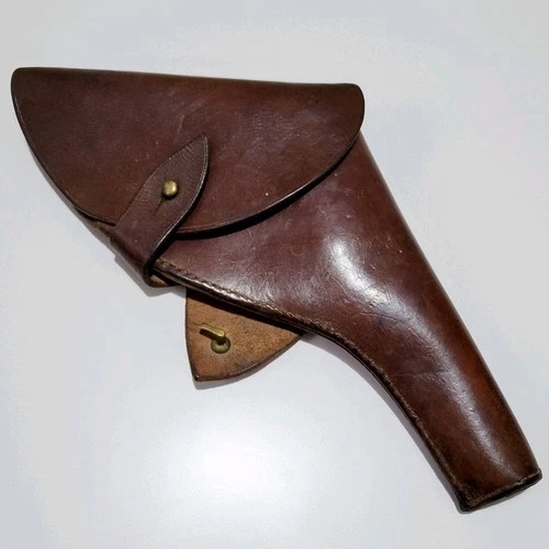 WW1 BRITISH ARMY - HOLSTER LEATHER MILITARY OFFICERS - FOR WEBLEY MKVI