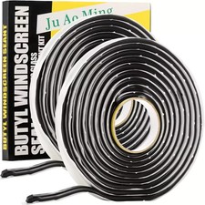2 Pack Butyl Seal Tape, 3/8 X 30 Feet Black Rubber Sealant Tape, Leak Proof Put