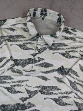 Adidas Polo Shirt Men Camo Tiger Stripe Print Golf Performance - Approx XL - L