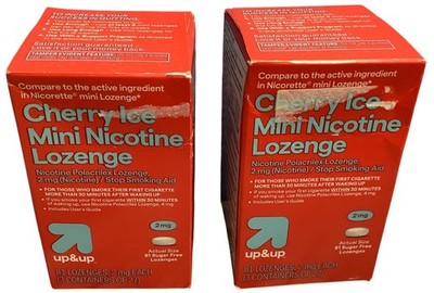 2 Up & Up Mini Nicotine Cherry Ice 2mg 162 Count  Sugar Free Exp 2/2027 & 8/2027